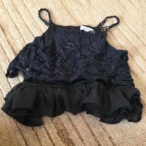 D-Signed by Disney Black Satin Top